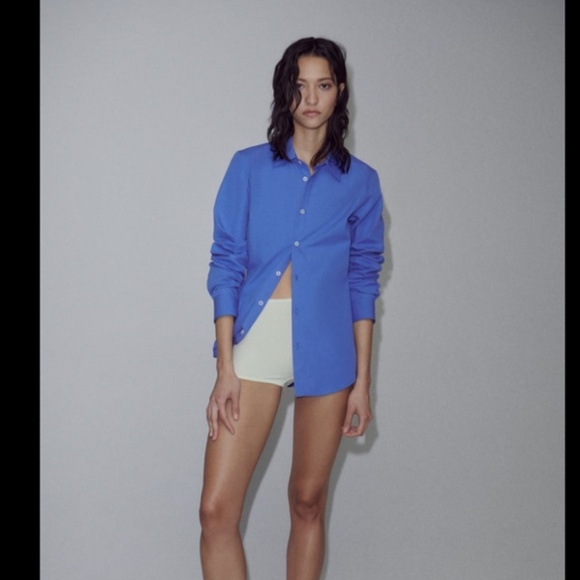 💙SLIM POPLIN SHIRT - Picture 4 of 6